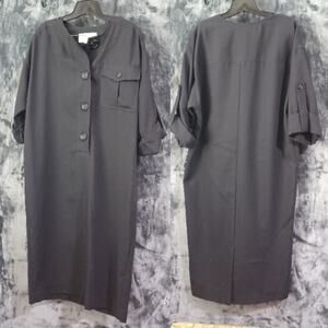 Vintage 60s California Girl Black Sheath Dress - Size 14